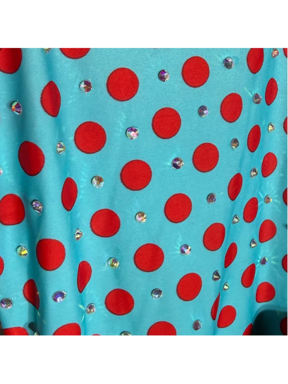 Child's pinup girl dress retro 50s style blue red polka dot Halloween costume S
